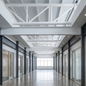 Intumescent coating in a commercial building on the ceiling